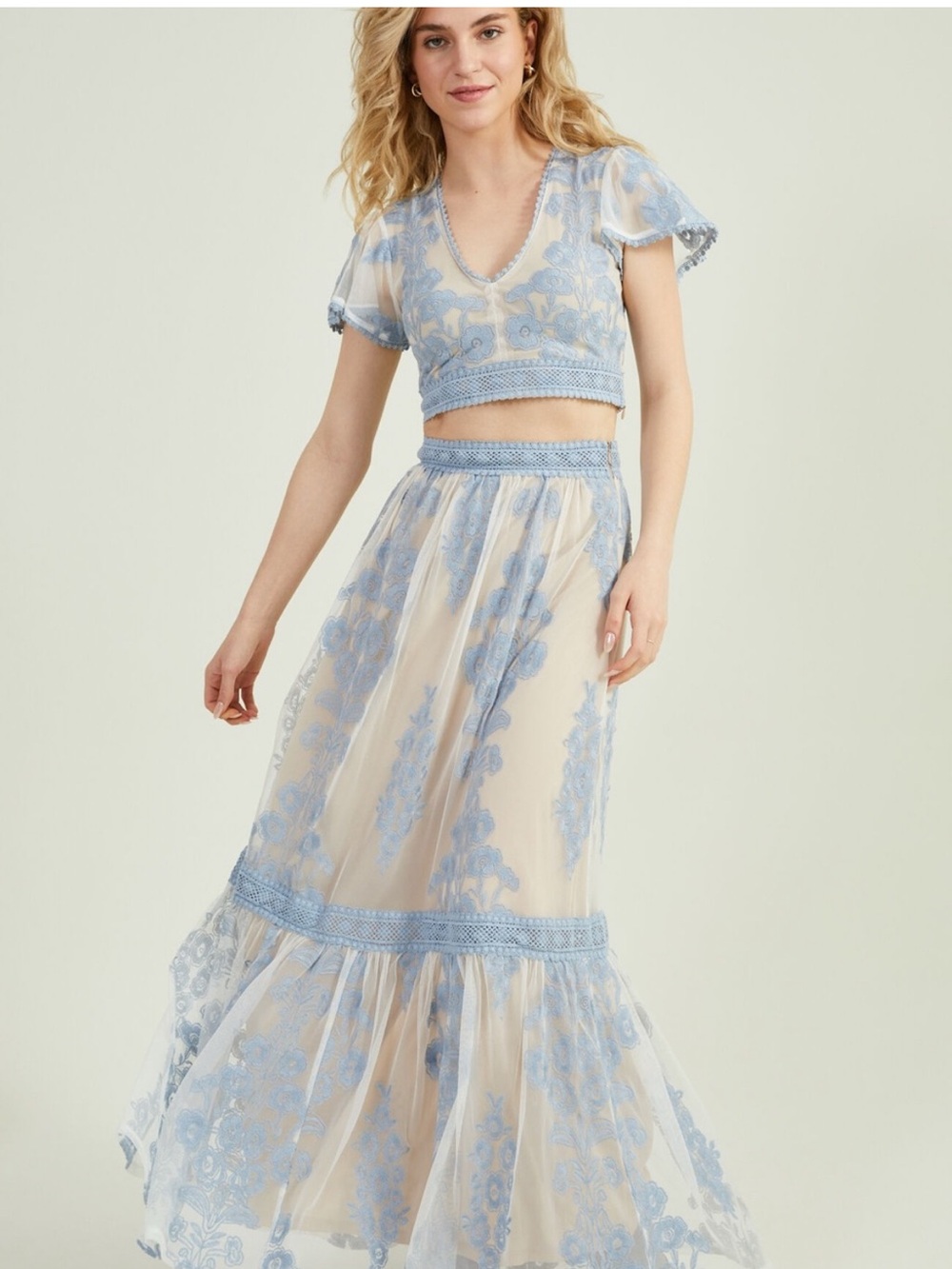 NWOT Altard State Arissa Embroidered Maxi Skirt M